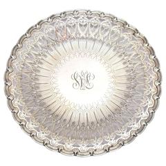 Tiffany & Co. Pierced and Engraved Footed Sterling Silver Tray