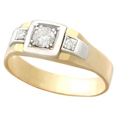 1930s Antique Diamond and Yellow Gold Platinum Set Band Ring