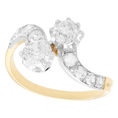 Vintage 1.66 Carat Diamond and Yellow Gold Twist Engagement Ring
