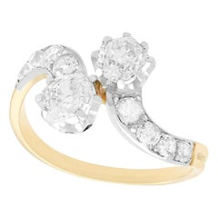 Antiker Verlobungsring mit 1,66 Karat Diamant und Gelbgold-Twist