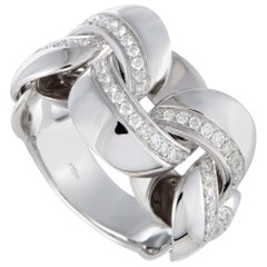 Chimento Link 18K White Gold Diamond Pave Band Ring