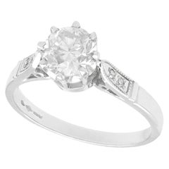 Vintage 1.25 Carat Diamond and Platinum Solitaire Engagement Ring