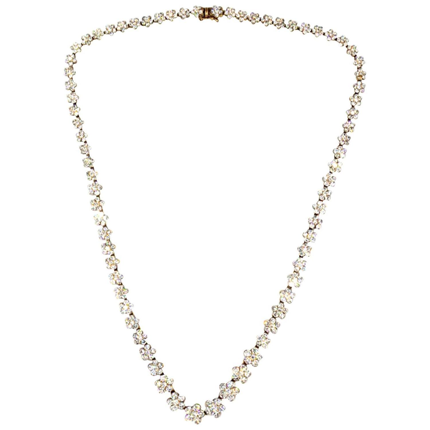 Diamond Gold Link Necklace For Sale at 1stdibs