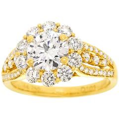 Stunning 2.28cttw Yellow Gold Engagement Ring GIA