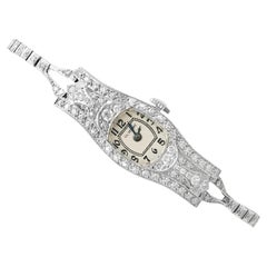 1930s Antique 2.36 Carat Diamond and Platinum Glycine Cocktail Watch