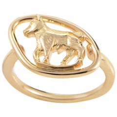 Boucheron 18K Yellow Gold Dog Ring