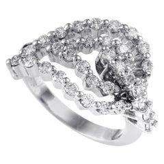 Raima Women's 18K White Gold Diamond Leaf Ring 21832332