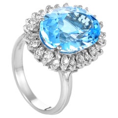 Citra Women
s 18K White Gold Diamond 
Topaz Ring CI413