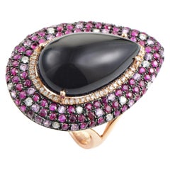 French Collection 18K Rose Gold Onyx 
Ruby Ring RC8-10755ROX