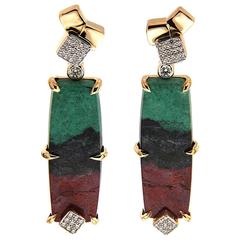 Senoran Sunset Diamond Gold Post Earrings 9