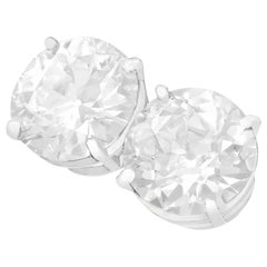 6.02 Carat Diamond and Platinum Stud Earrings