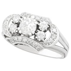 1950er Jahre 2,20 Karat Diamant und Weißgold Cocktail-Ring
