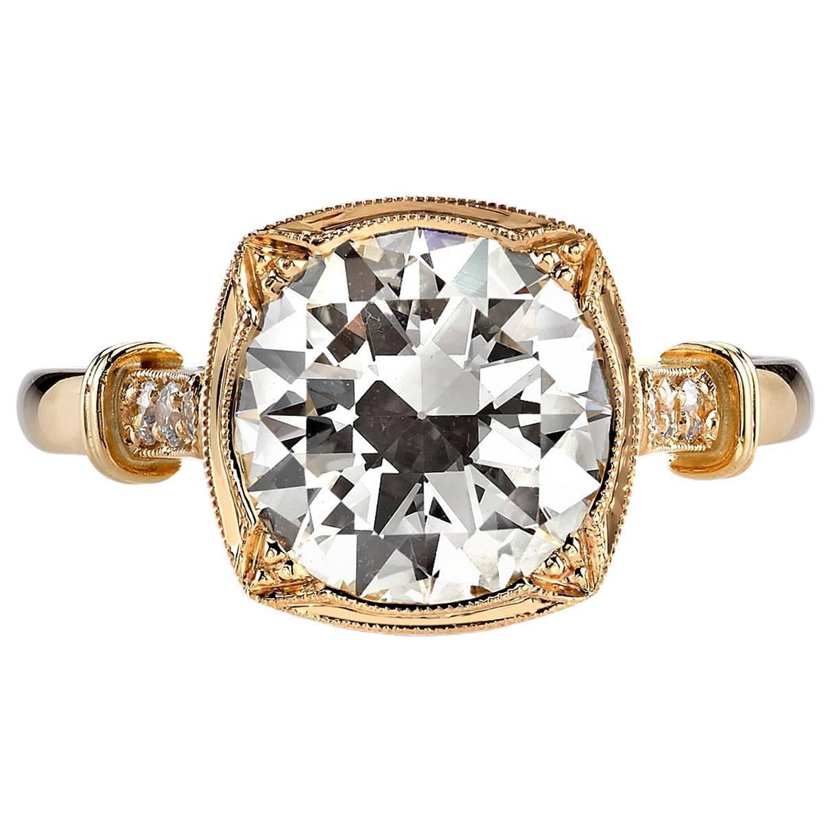 Art Deco 2.44ct Old European Cut Diamond Engagement Ring at 1stdibs