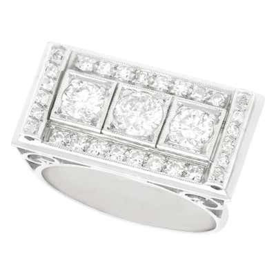 Large Diamond Rings Plain Rectangular Rectangular Diamond Rings - 1,308 For Sale on 1stDibs | rectangle ...