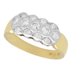 Retro 1970s Diamond with Yellow Gold and White Gold Set Cocktail Ring