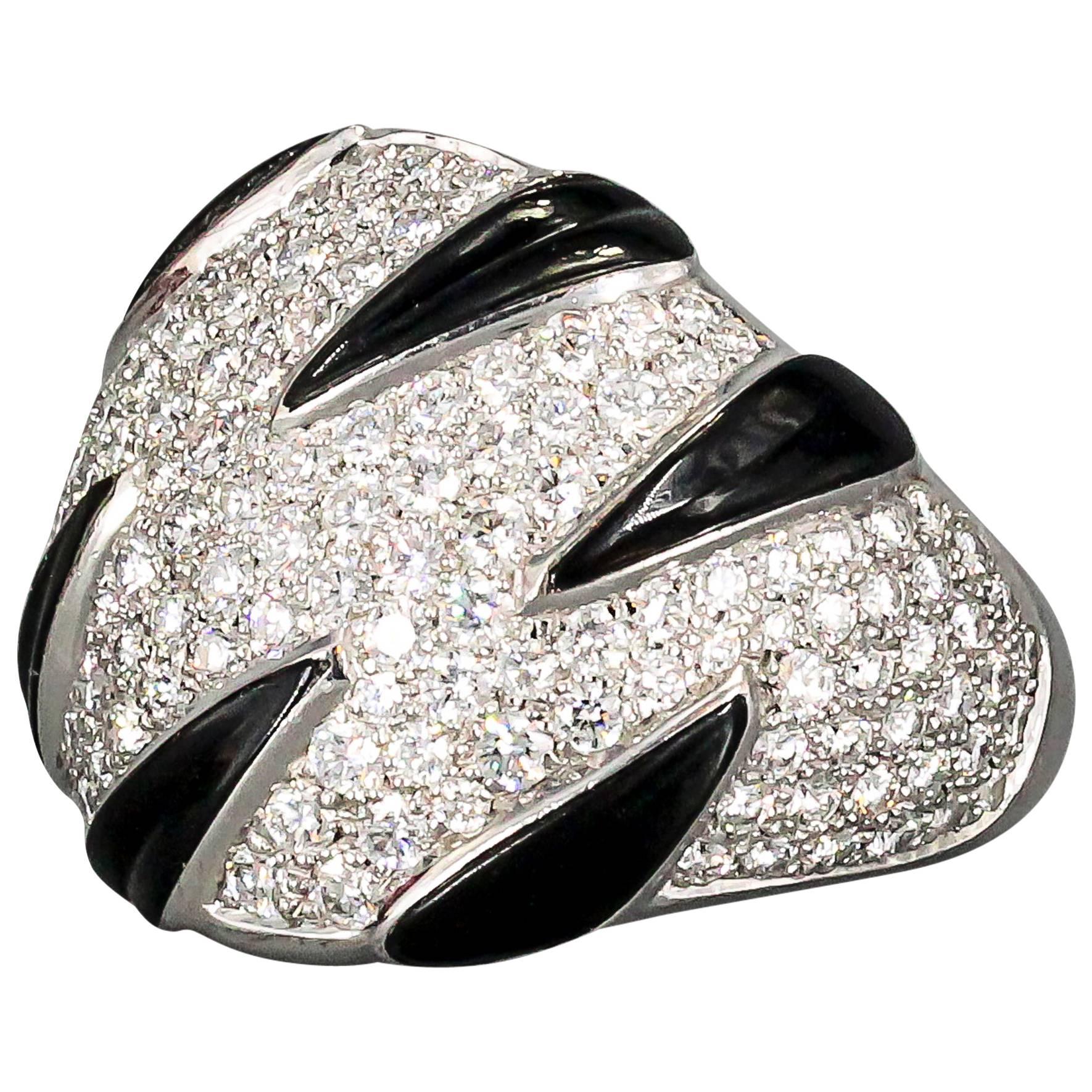 Cartier Onyx Diamond Gold Ring at 1stDibs