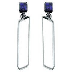 Nathalie Jean Contemporary Iolite Sterling Silver Drop Dangle Earrings