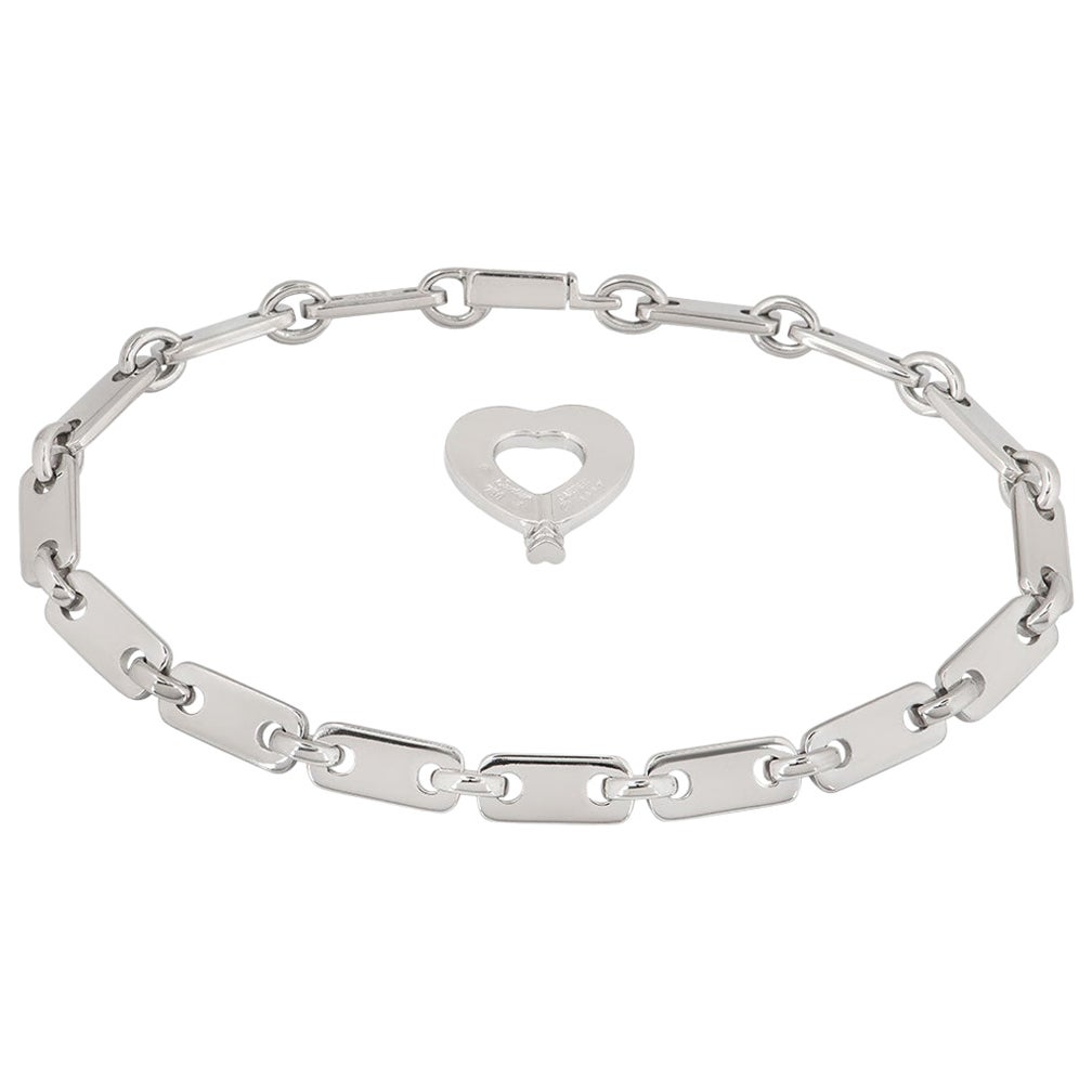 Cartier 18 Karat White Gold Lock and Key Link Bracelet for Charms For