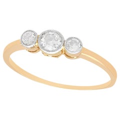 Antiker Trilogie-Ring aus Diamant und 18k Gelbgold, um 1920