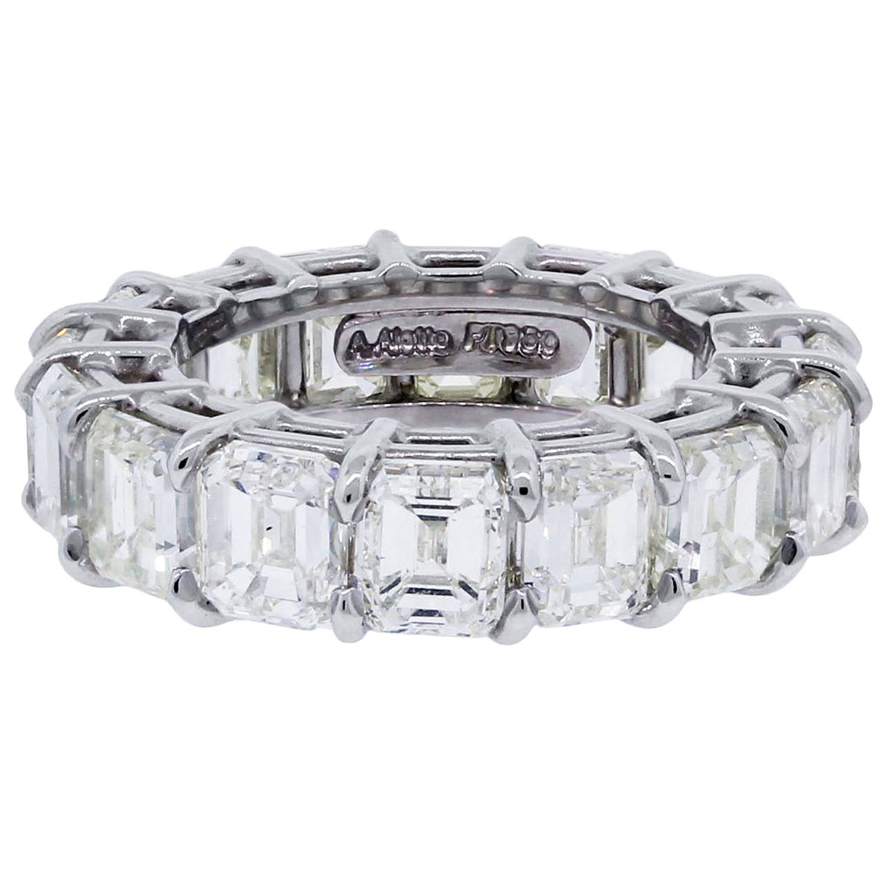 15.34ct Emerald Cut Diamond Eternity Band Ring Platinum in Stock For Sale