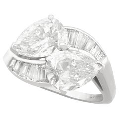 Vintage 3.80 Carat Diamond and Platinum Twist Ring