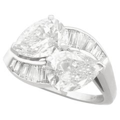 Retro 3.80 Carat Diamond and Platinum Twist Ring