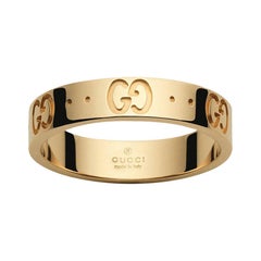 'Like New' Gucci Icon 18 Karat Yellow Gold Band Ring Made in Italy with Box 