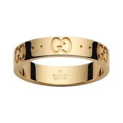 'Like New' Gucci Icon 18 Karat Yellow Gold Band Ring Made in Italy with Box