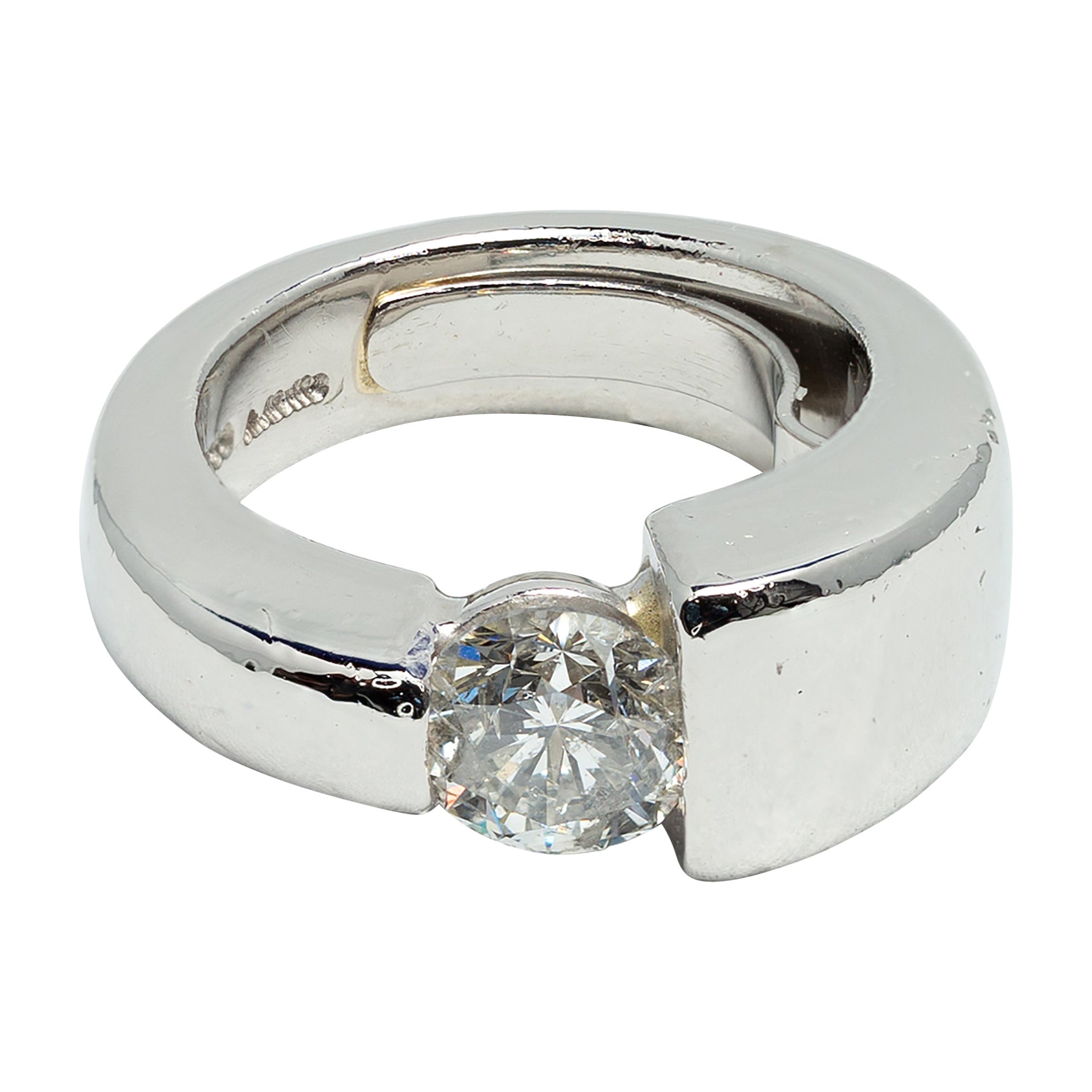 Men's Emerald Ring with Diamonds in Platinum For Sale at 1stDibs