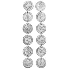 Gucci Rhodium-Plated Sterling Silver Coin Multicharm Earrings