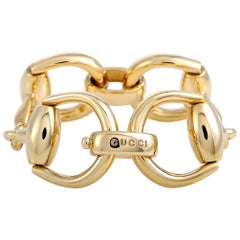 Gucci Horsebit 18K Yellow Gold Bracelet Size 16