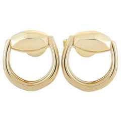 Gucci Horsebit 18K Yellow Gold Stud Earrings