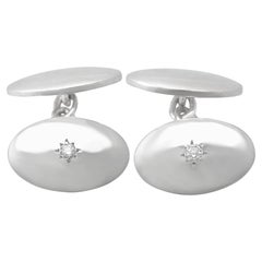 Diamond and White Gold Cufflinks