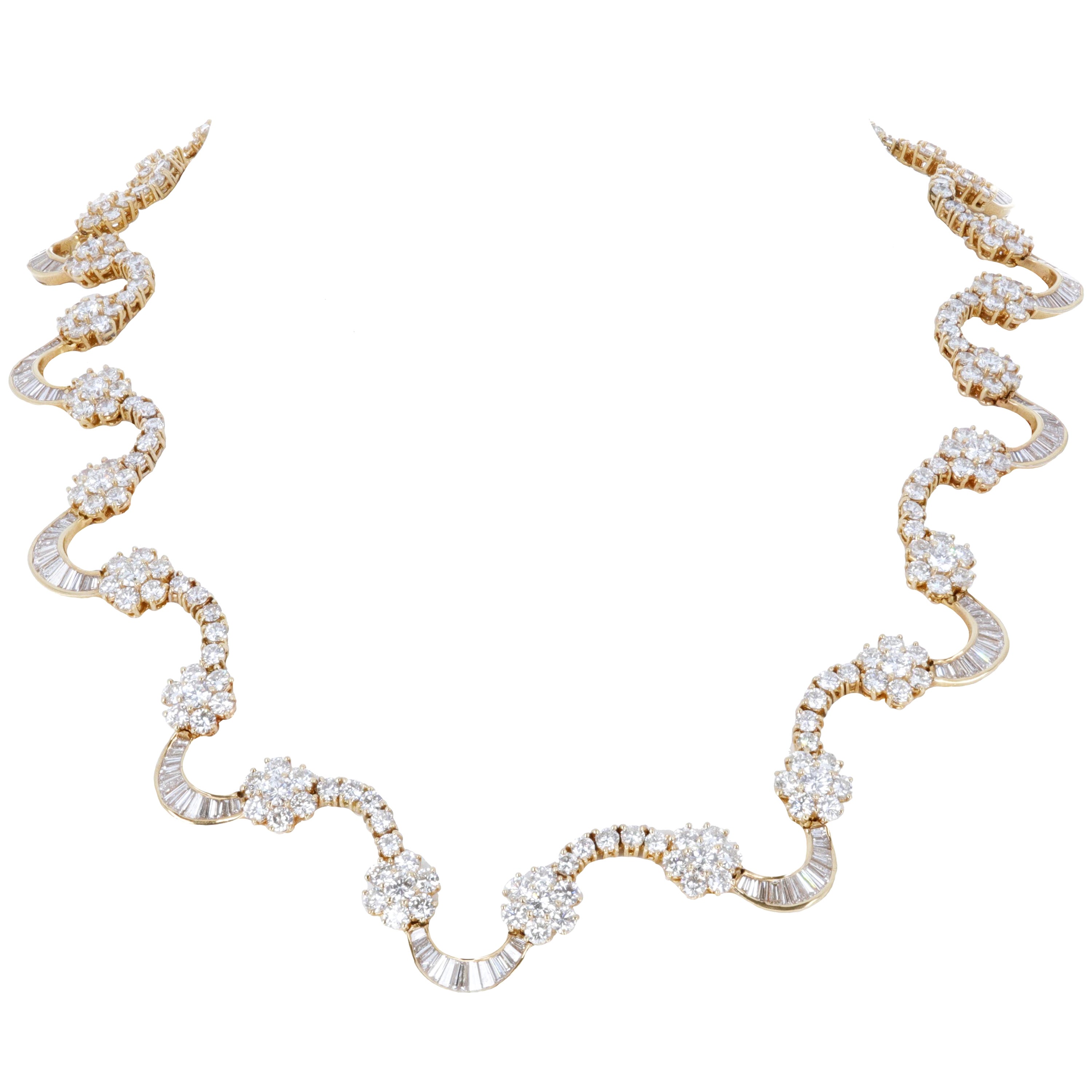 Hermes Diamond H Gold Large Link Necklace at 1stDibs