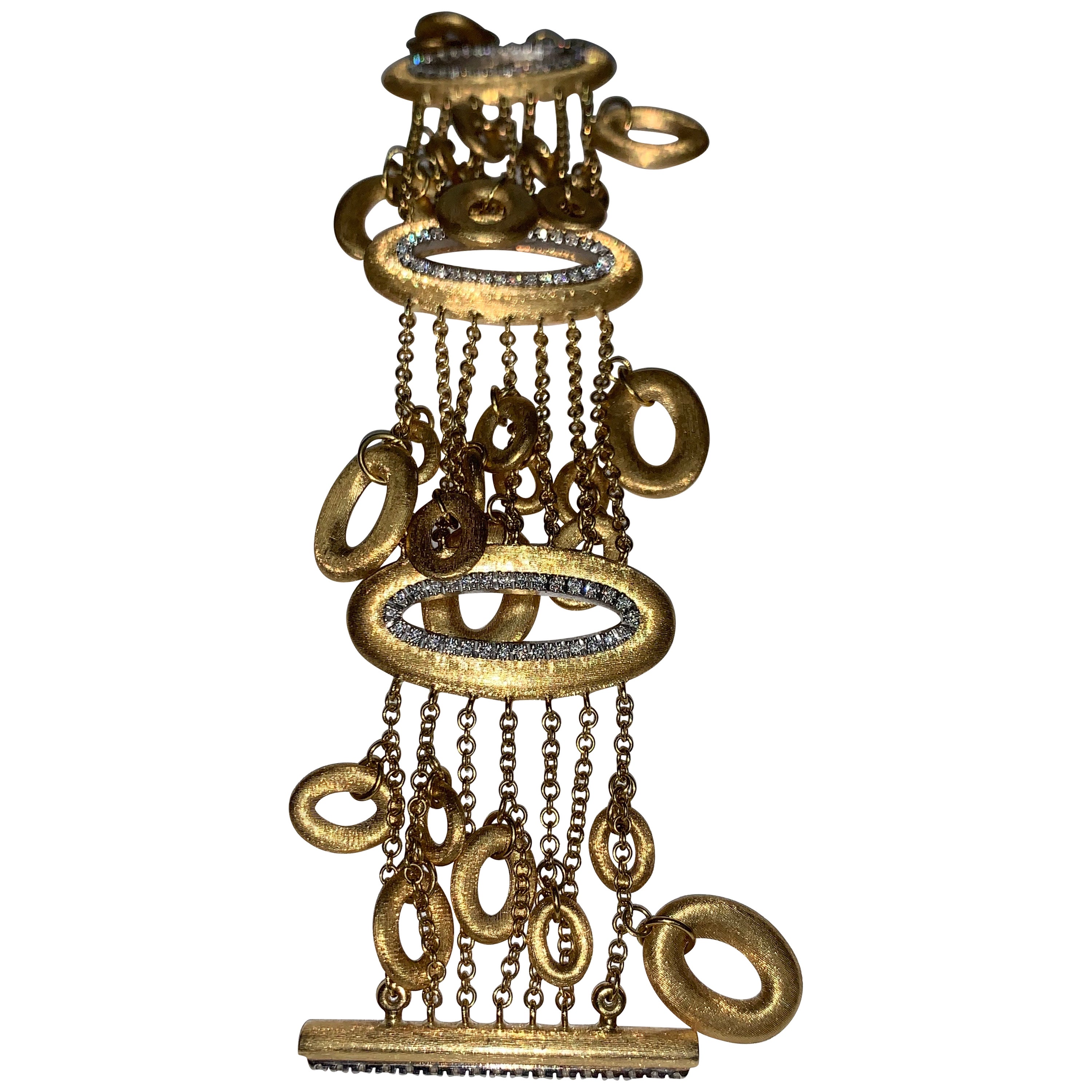 Louis Vuitton Monogram Damier Gold Pearl LV Charm Chain Link Bracelet in  Box at 1stDibs