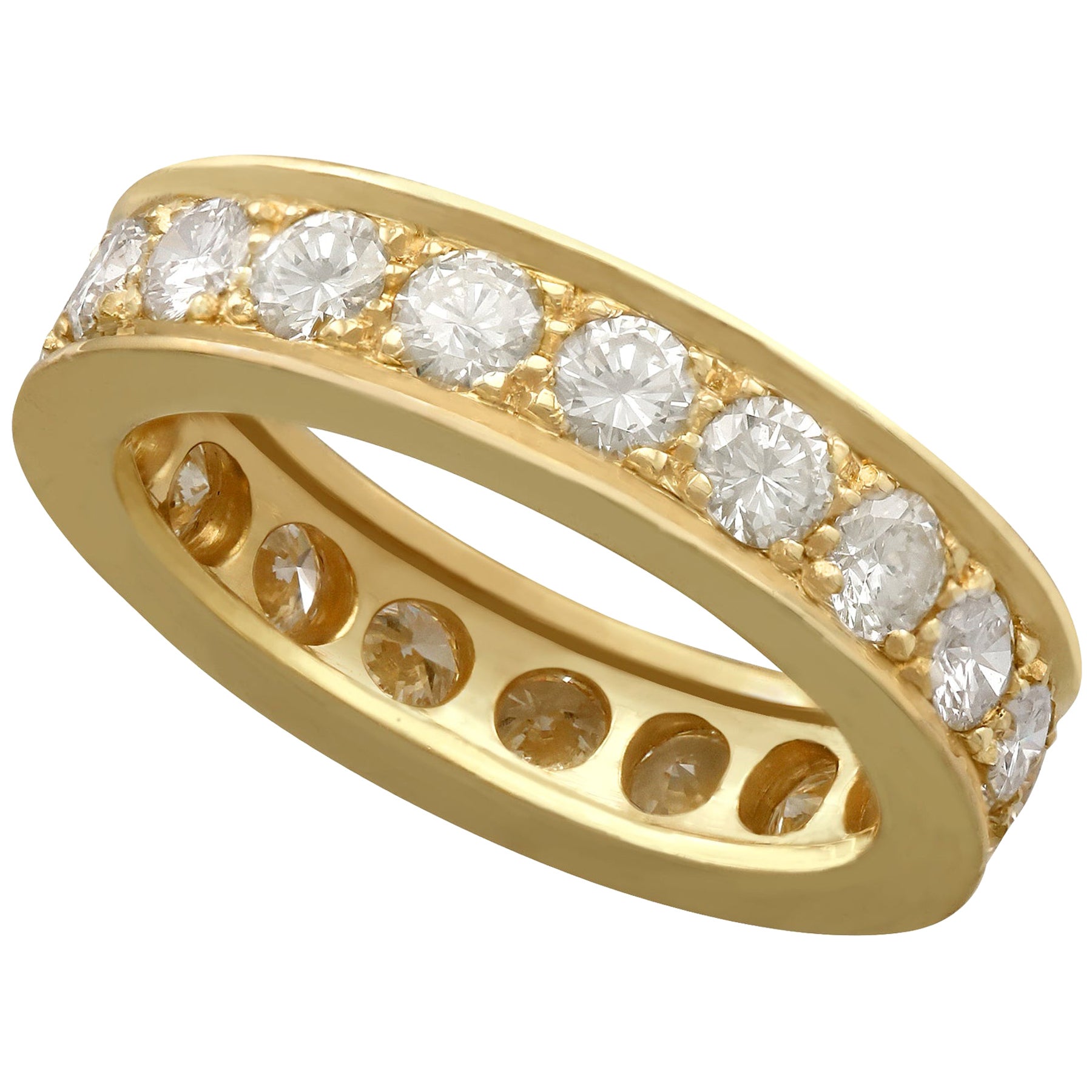 Diamond and Yellow Gold Full Eternity Ring For Sale at 1stDibs
