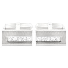 Retro 1970s 1 Carat Diamond and White Gold Cufflinks