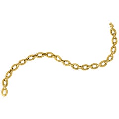 French Tiffany & Co. 18 Karat Yellow Gold Textured Link Bracelet