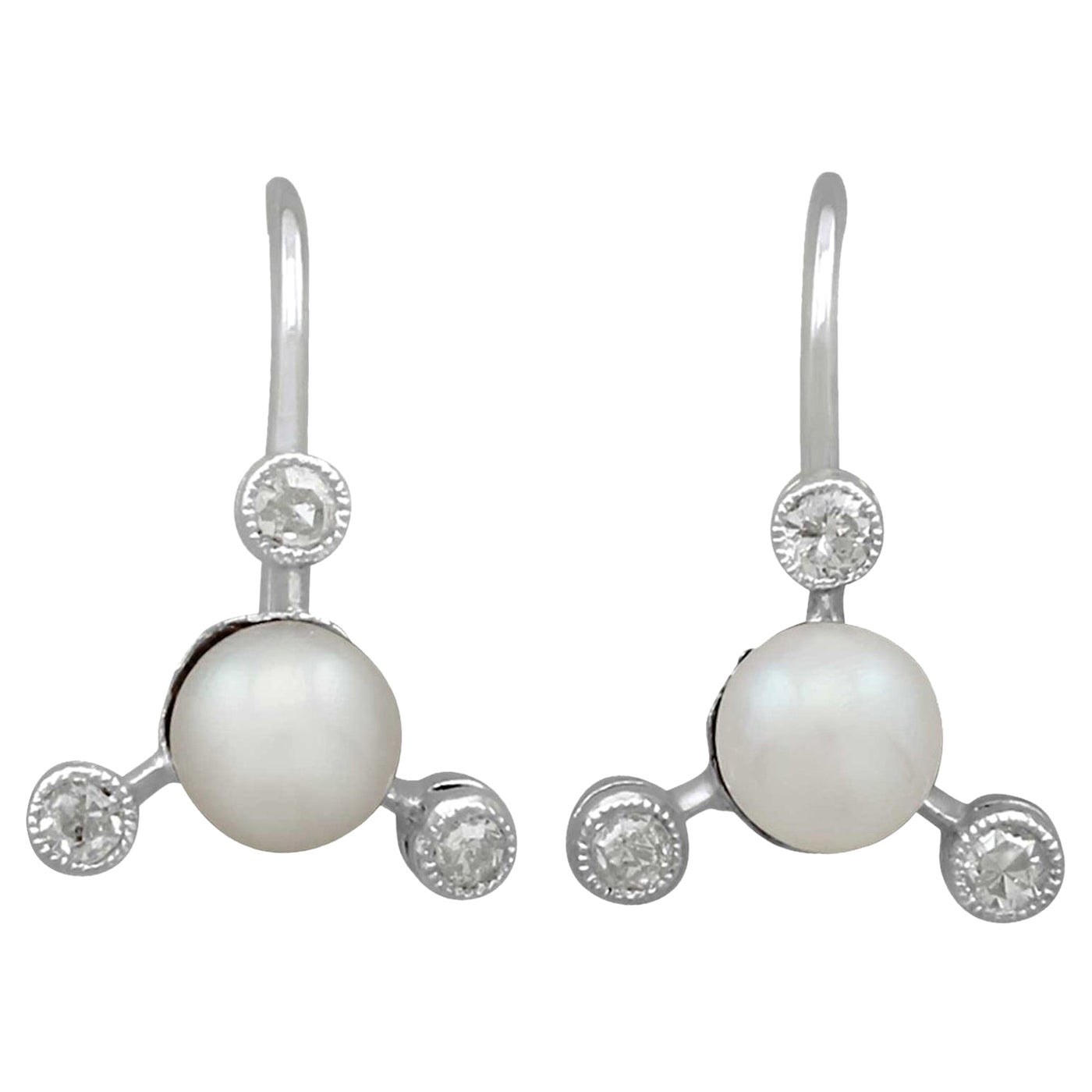 Mabe Pearl and Diamond White Gold Earrings For Sale at 1stDibs mabe