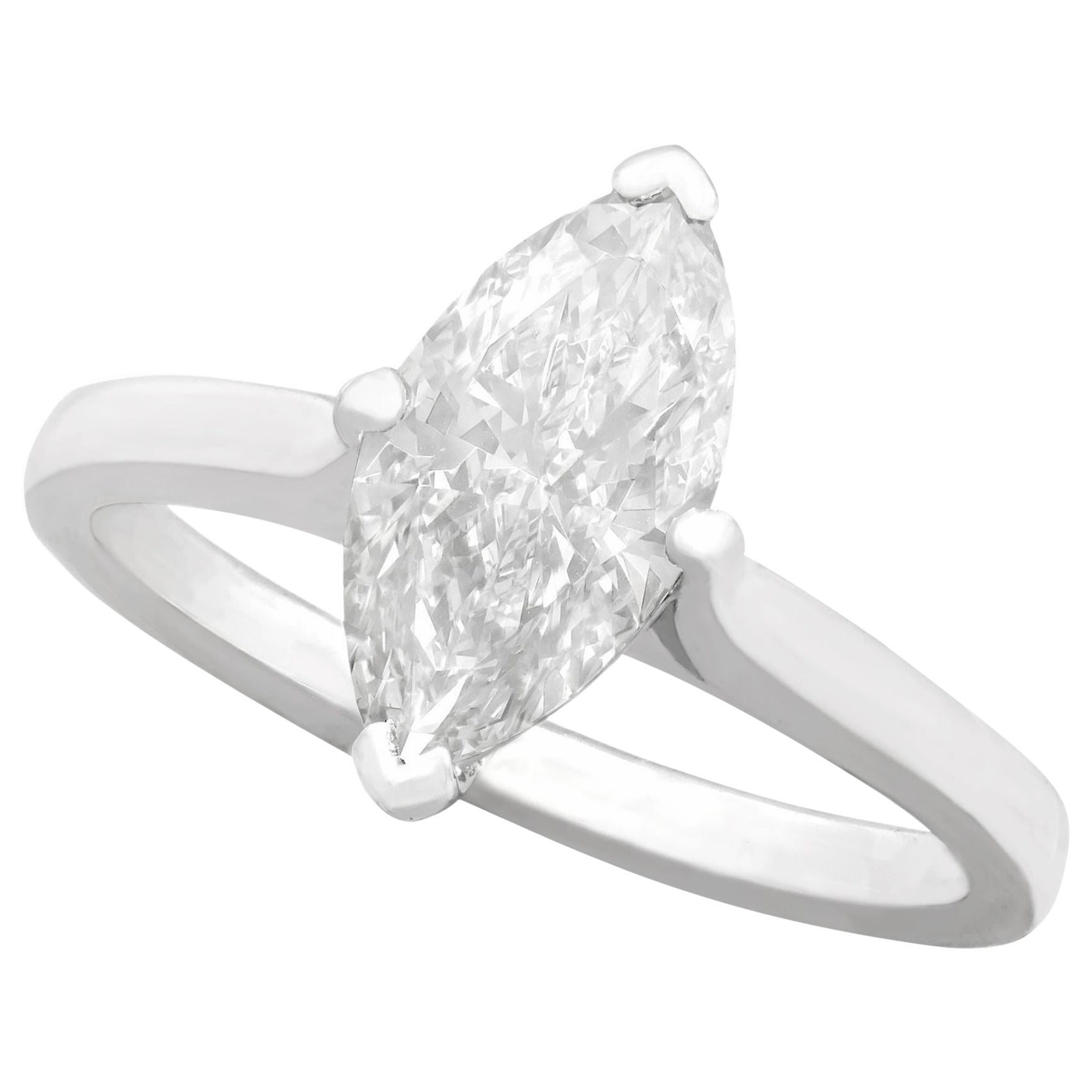 1980er Jahre 1,41 Karat Diamant und Weißgold Solitär-Ring