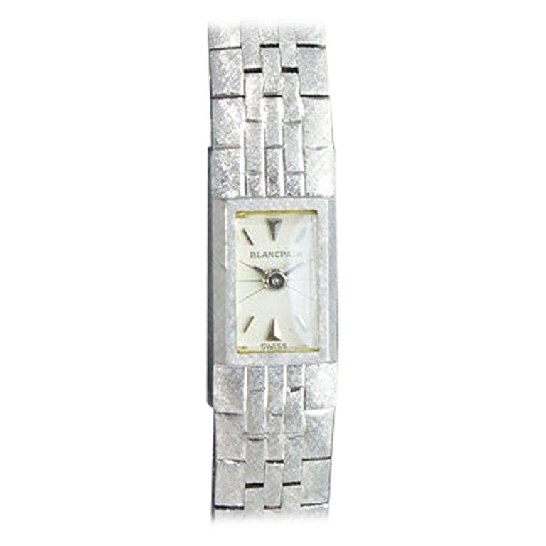 Blancpain Vintage 14 Karat White Gold and Diamond Ladies Watch with 18k