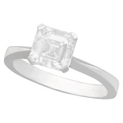 2.00 Carat Asscher Cut Diamond Solitaire Engagement Ring in Platinum