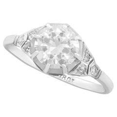 Antique 1920s 1.60 Carat Diamond and White Gold Solitaire Ring
