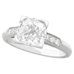 Antique 1.74 Carat Diamond and Platinum Solitaire Engagement Ring