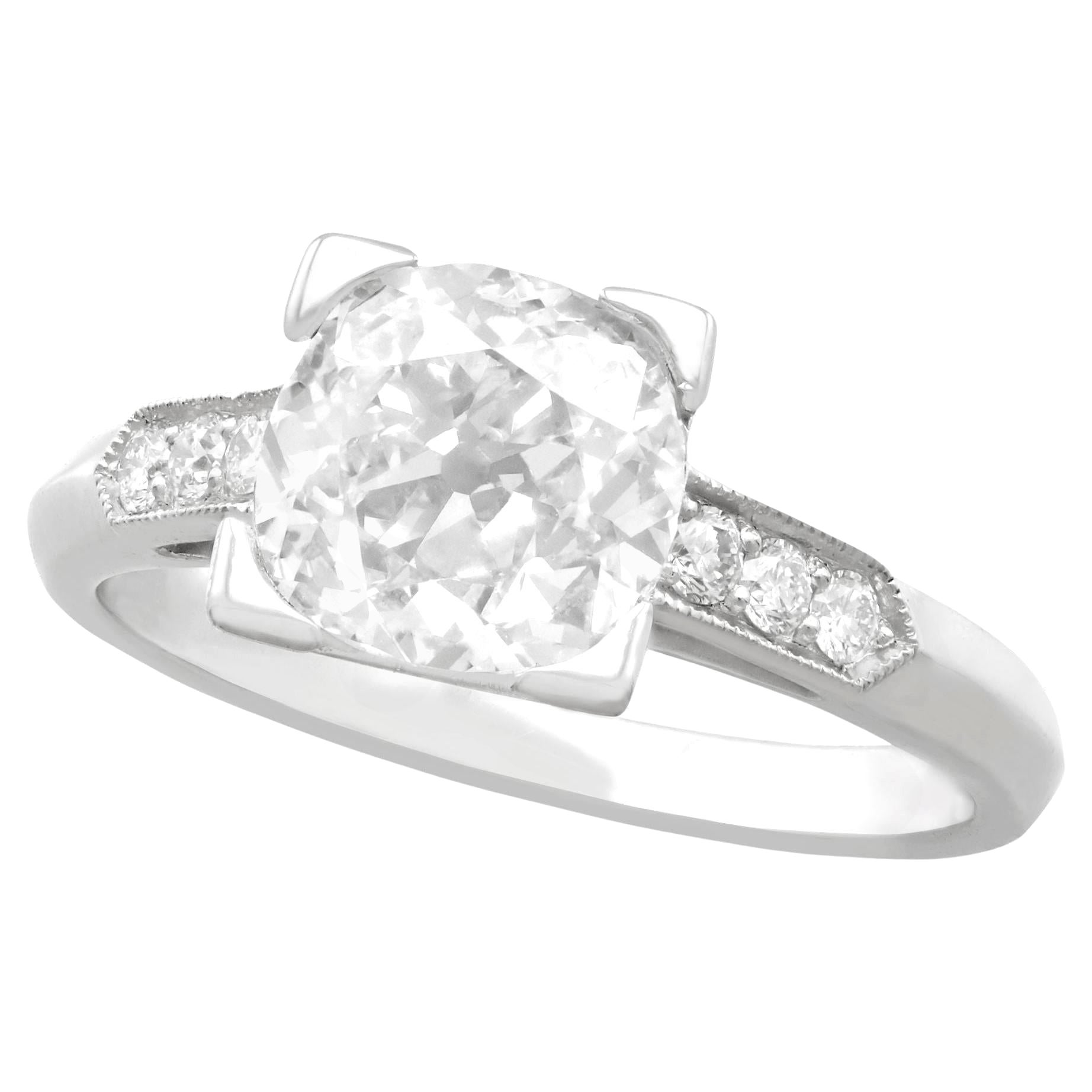 1.74 Carat Diamond and Platinum Solitaire Engagement Ring