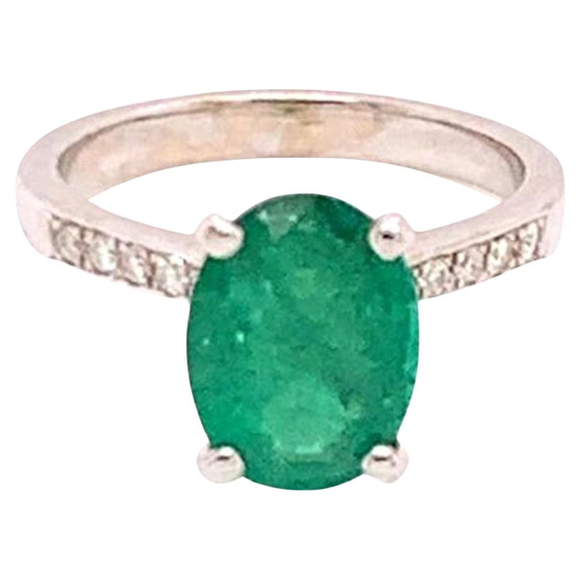Emerald Diamond Ring 14k Gold 1.83 TCW Certified For Sale
