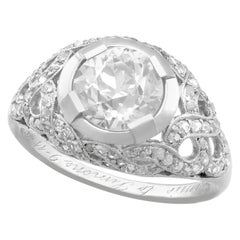 Antique 2.30 Carat Diamond Cocktail Ring in Platinum