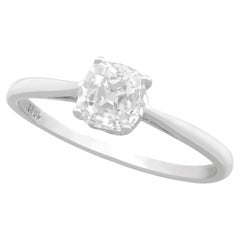 Anello di fidanzamento antico con diamante e solitario in oro bianco da 1,05 carati