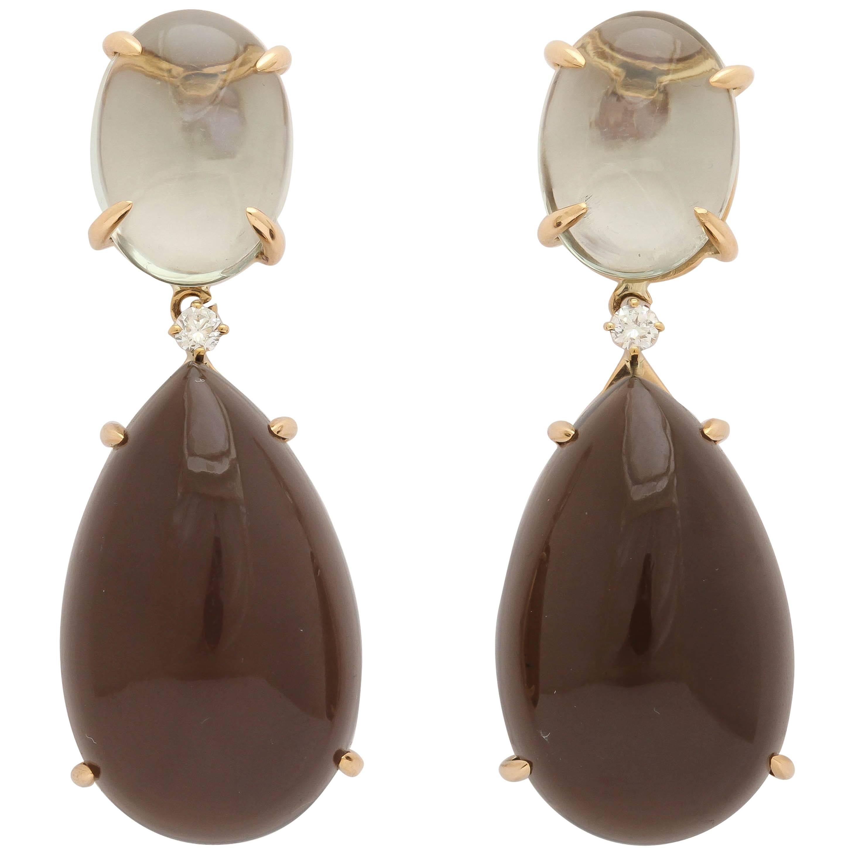 Faraone Mennella Amethyst Gold Drop Earrings For Sale