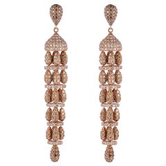 Classic 23.78 Carat Natural Fancy Color Diamond Earrings in 18 Karat Rose Gold